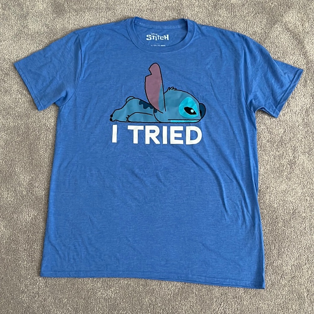 Disney Lilo & Stitch Men’s “ I Tried “Short Sleeve Graphic T-Shirt XL